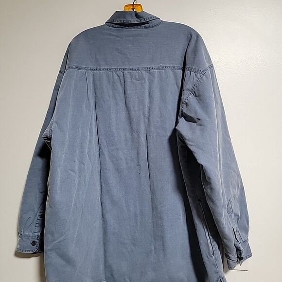 Wolverine Boots and  Gear  Blue Insulated Shirt Mens XL Cotton Flannel Lined - Picture 4 of 6